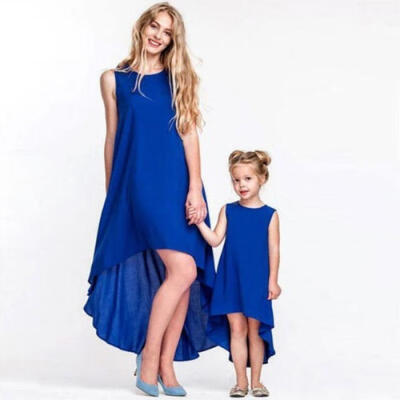 

Fashion Matching Mother Daughter Clothes Dress Family Look Gown Casual Summer