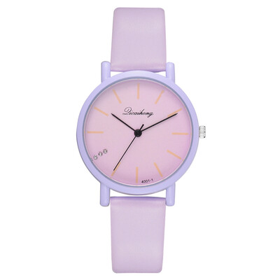 

Korean fashion casual student watch ebay hot new trend solid color ladies PU fashion watch