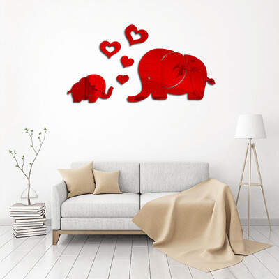 

〖Follure〗Elephant Wall Decor Mirror Sticker DIY Decal Removable Art Baby Kids Room Mural