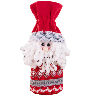 

Red Wine Bottle Cover Bags Christmas Dinner Table Decoration Home Party Decors