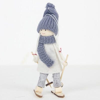 

Christmas Tree Pendant Mini Skiing Doll Xmas Hanging Door Decor Party Ornaments