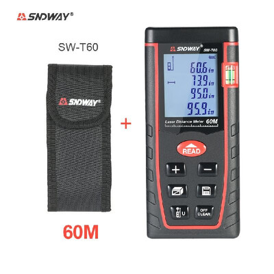 

60m Mini Handheld LCD Digital Laser Distance Meter Range Finder Distance Area Volume Measurement 30 Groups Data Storage