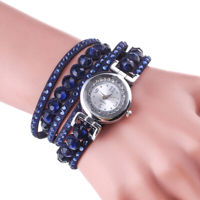 

Best selling Ou Puoke style rivet womens watch full diamond personality winding quartz watch bracelet winding watch