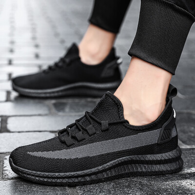 

Shoes mens summer 2019 new breathable Korean version of the trend of casual sports shoes mens flying woven tide shoes net red white shoes