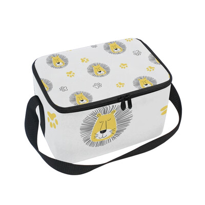

ALAZA Lunch Box Insulated Lunch Bag Large Cooler Cute Cartoon Lion Tote Bag