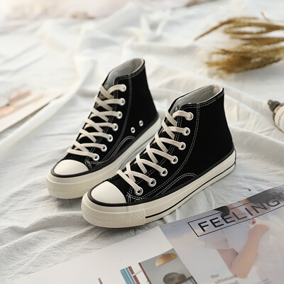 

Comet EVENSTAR retro imitation velvet high-top canvas shoes female Korean version of ulzzang port wind