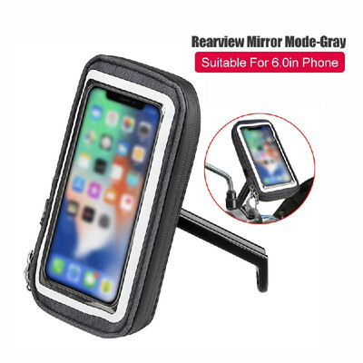 

Portable Waterproof High Sensitivity 360 Degrees Rotation Bike Electrombile Mobile Phone Bag Bracket Gray Handlebar Mode