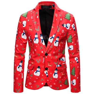 

Toponeto Mens Autumn And Winter New Fashion Casual Christmas Printing Long Sleeve Suit
