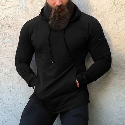 

Toponeto Mens Fashion Autumn Winter Hooded Long Sleeved Sweater Sports Running Coat
