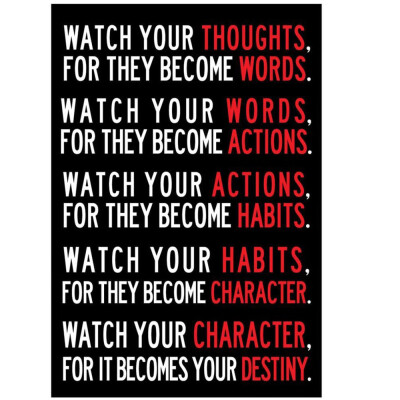 

Siaonvr Watch Your Thoughts Motivational Poster 13 x 19inch