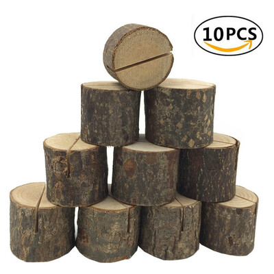 

10pcs Wooden Card Holder Seat Folder Photo Holder Wedding Table Number Holder
