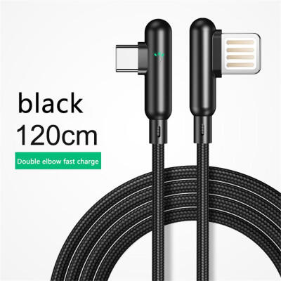 

Right Angled USB C Sync Date Cable 90 Degree Braided Type C To Lightning Charging Cable 4ft For IPhone Samsung Galaxy