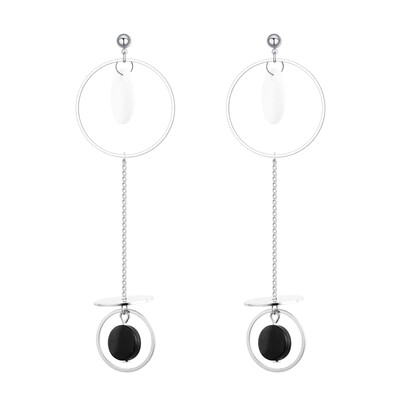 

Big Hollow Round Circle Geometric Clip on Earrings for Girl Party Elegent Long Earrings Charm Jewelry