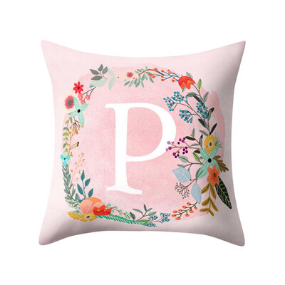 

〖Follure〗English Alphabet Pillow Print Cushion Flower Pillowcase Cover Room Decoration