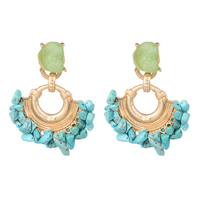 

2019 za Natural Stone Beads Drop Earrings For Women Vintage Crystal Bird Pendant Dangle Earrings Statement Jewelry