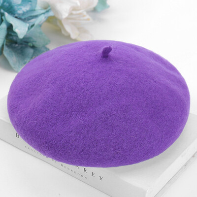 

Early spring 2019 New Vintage Beret woolen cloth thickened versatile female hat pumpkin hat art painter hat