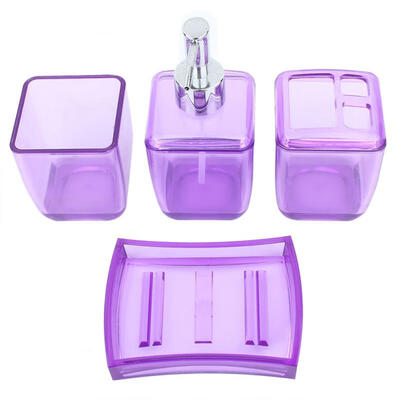 

Greensen 4PcsSet Wash Cup Toothbrush Cup Soap Dispenser Soap Box Set Bathroom Accessories