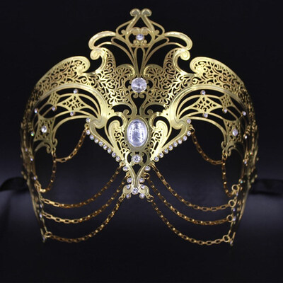 

FUNNYBUNNY Masquerade Mask Metal Venetian Mask Halloween Mardi Gras Christmas Wedding Party Halloween
