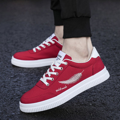 

2019 new summer mens shoes trend Korean version of mens tide shoes summer canvas casual shoes small white shoes shoes