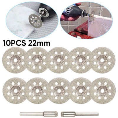 

10pcs Diamond Cutting Wheel Saw Blades Cut Off DiscsMandrel For Rotary Tool