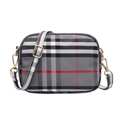 

Single-shoulder mini-bag moire-bag British lattice retro-wrapped multi-compartment nylon bag