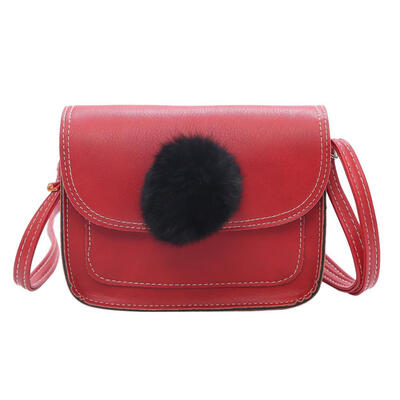 

Fashion Women Small Flap Shoulder Bag Hairball Handbag Casual Crossbody Bag