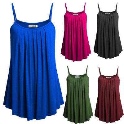 

Women Sleeveless Summer Vest Top T Shirt Blouse Pure Color Casual Tank