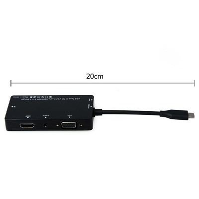 

USB Type C to HUB VGA DP Audio HDMI 4 in 1 Dongle Converter for NoteBook Air Pro MacBook HP tablet computers