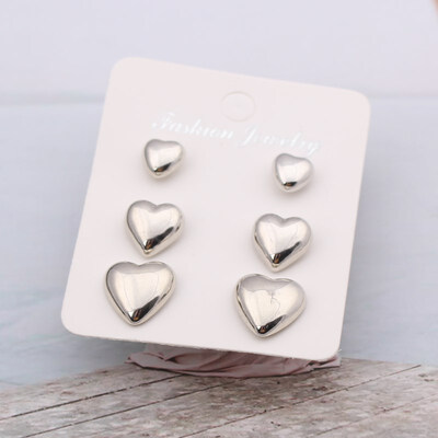 

EK195 New Fashion Gold Silver Color Ball Crystal Heart Pearl Stud Earrings For Women Vintage Leaf Earring Set Boho Punk earring