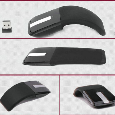 

Poratble Optical Arc Touched Wireless Mouse Silent USB Charging Gaming Folding With USB Receiver