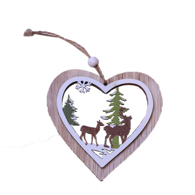 

〖Follure〗1PC New Christmas Tree Ornaments Hanging Xmas Tree Party Decor 3D Wooden Pendant