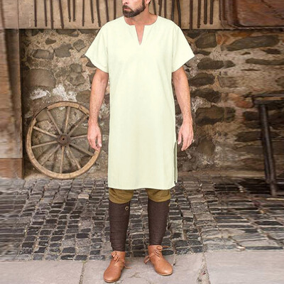 

Toponeto Mens Vintage Baggy Cotton Linen Solid Short Sleeve Retro T Shirts Tops Blouse