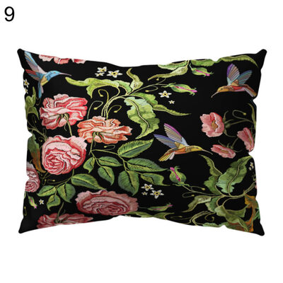 

Fresh Flower Bird Pillow Case Cushion Cover Sofa Bed Car Cafe Office Decoration