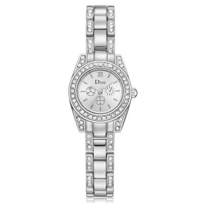 

DISU Womens Watches luxury Scale Disc Ladies Rhinestone Quartz Wristwatch Casual Bracelet Strap Clock Relojes Para Mujer