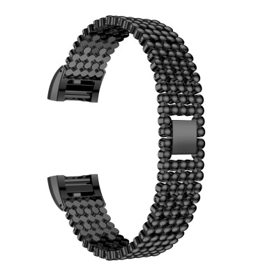 

〖Follure〗Steel Bead Style Bracelet Smart Watch Band Strap For Fitbit Charge 2 2016 BK