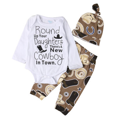 

3pcs Baby Boys Girls Kids Newborn HatRomperPants Trousers Outfit Clothing Set