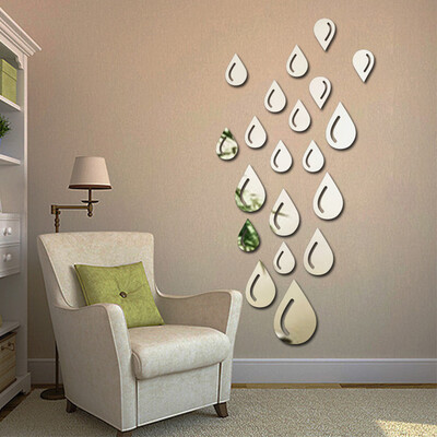 

〖Follure〗Water Drop Raindrop Removable DIY Acrylic 3D Mirror Wall Decal Sticker for Home