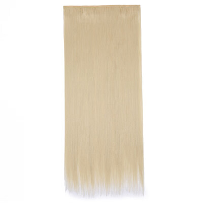 

Synthetic Fiber Clips in on Hair Extension 34 Full Head One Piece 5 Clips Long Silky Straight Curly Wavy