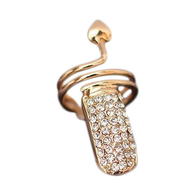 

Fashion Exaggerated Personality Flash Drill Peach Hearted Diamond Nail Stainless Steel Ring