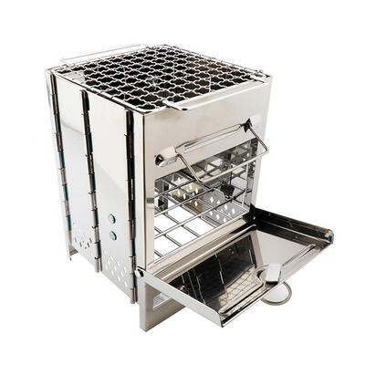 

Outdoor Portable Grill Rack Stainless Steel Stove Pan Camping Roasters