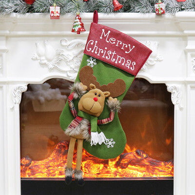 

Gobestart Candy Bag Christmas Gifts Tree Ornament Stocking Santa Claus Snowman Sock Decor