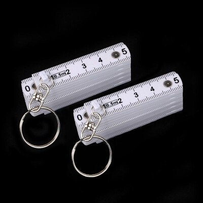 

2x Folding Mini Ruler Key Ring Plastic Fold Ruler Carpenter Measuring Tool 50cm