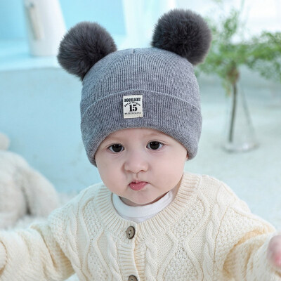 

New Cute Kids Baby Infant Pom Pom Ball Hat Knitted Beanie Cap Winter Warm Cotton Bonnet Hat