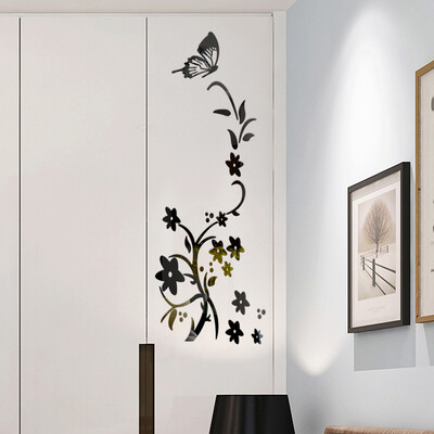 

Gobestart 3D Diy Flower Butterfly Shape Acrylic Wall Sticker Modern Stickers Decoration