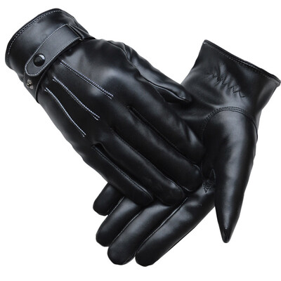 

New Fashion Touch Screen Autumn And Winter Men Leather Warm Gloves