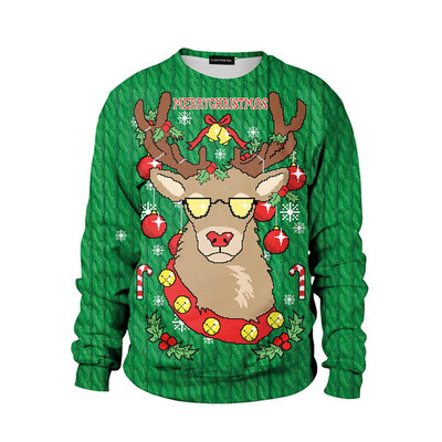 

Christmas Women Hoodie Graphic Printed Sweatshirt Long Sleeve O-Neck