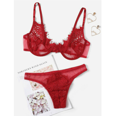 

Womens Lace Floral Bralette Bralet Bra Bustier Crop Top Cami Tank Underwear Set