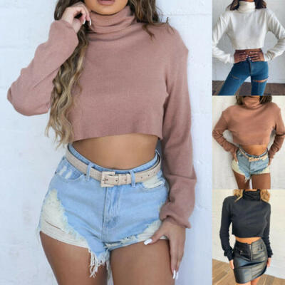 

US Women Long Sleeve Ladies Sweatshirt Pullover Blouse Top Fluffy Sweater Jumper