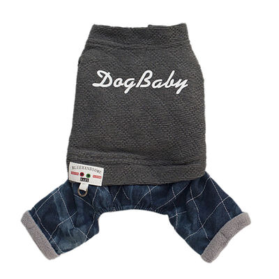 

Pet Dog Warm Four Foot Casual Jacket Letter Print Coats with Stand Collar for Puppy Autumn Winter Coats Pet Dog Winter Supplies