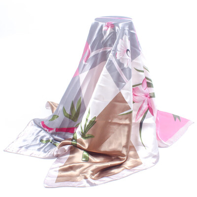 

New printing simulation silk satin scarf Scarf scarf 90cm shawl manufacturers wholesale a generation